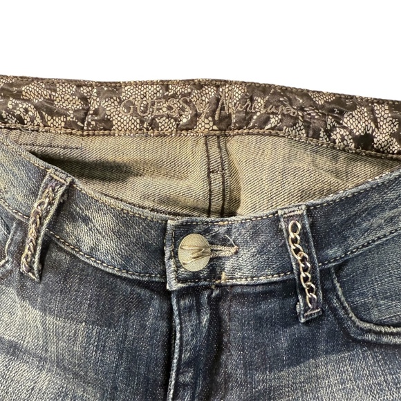 Guess by Marciano Jeans Women’s sequined and rip design, indigo distress 26 - Picture 3 of 11